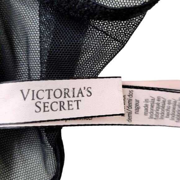Victorias Secret Demi Racerback Bra 32DDD Lace Mesh Back Underwire Front Hook - Picture 5 of 10